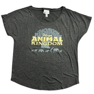Disney Parks Animal Kingdom‎ Graphic T Shirt Womens Medium Gray Souvenir Tee